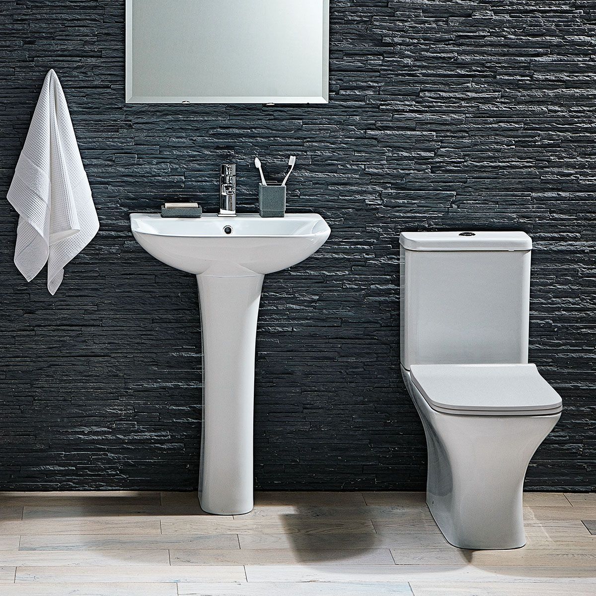 '- Amara Skipton Wash Basin and Pedestal in White - Coa Living