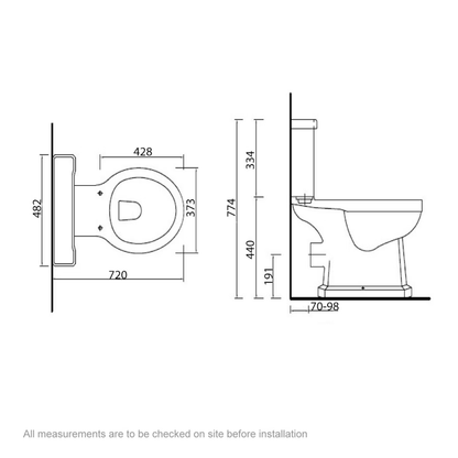 Bedlam Traditional Close Coupled Toilet With Soft Close Seat